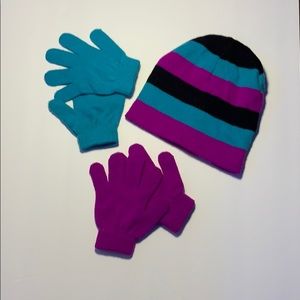Girls Hat and Gloves Set